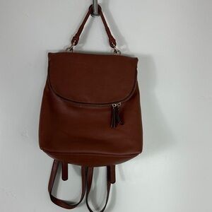 Kelly & Katie Elegant Brown Cognac Faux Leather Backpack